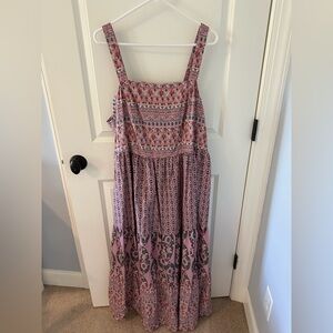 Pink Patterned Women's Maxi Dress